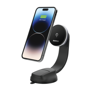 Momax Q.Mag Mount 5 15w Magnetic Wireless Charging Car Mount (Suction Cup Mount) Black  Black