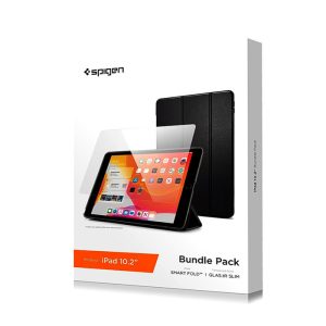 Spigen iPad 10.2" ( 2022/21) Bundle (Fold Case + Glass Screen Protector)